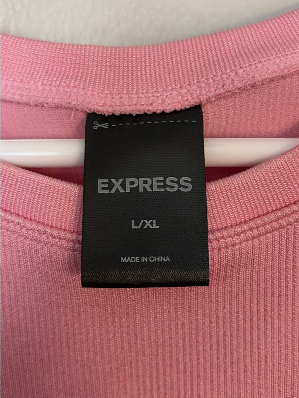 Express Pink Ribbed Tank Top - Picture 2 of 2